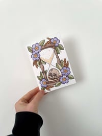 Image 1 of Skull Hourglass Tattoo Flash Plantable Card
