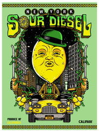 Image 1 of "Sour Diesel NYC" - Califari strain art print - 2022
