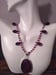 Image of LARGE OVAL GARNET PENDANT NECKLACE WITH SWAROVSKI AND PRECIOSA CRYSTAL BEADS