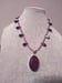 Image of LARGE OVAL GARNET PENDANT NECKLACE WITH SWAROVSKI AND PRECIOSA CRYSTAL BEADS