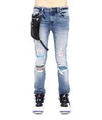 Image 1 of CULT OF INDIVIDUALITY TYE DYE PUNK SUPER SKINNY MOTO IN STOKE