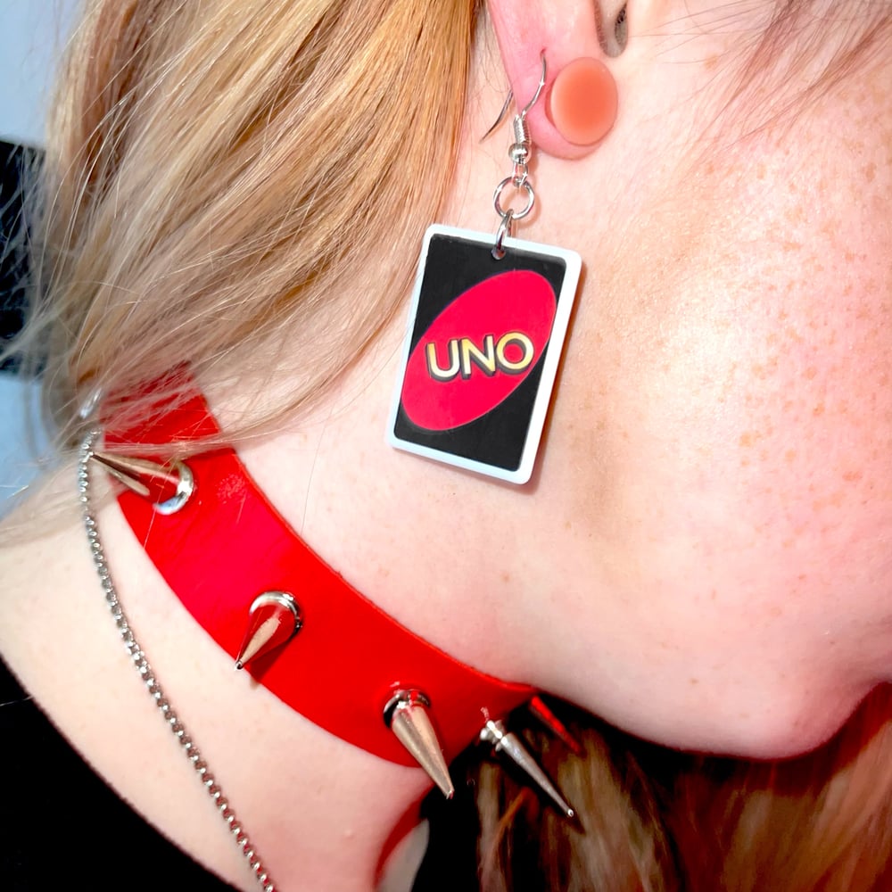 UNO Card Earrings