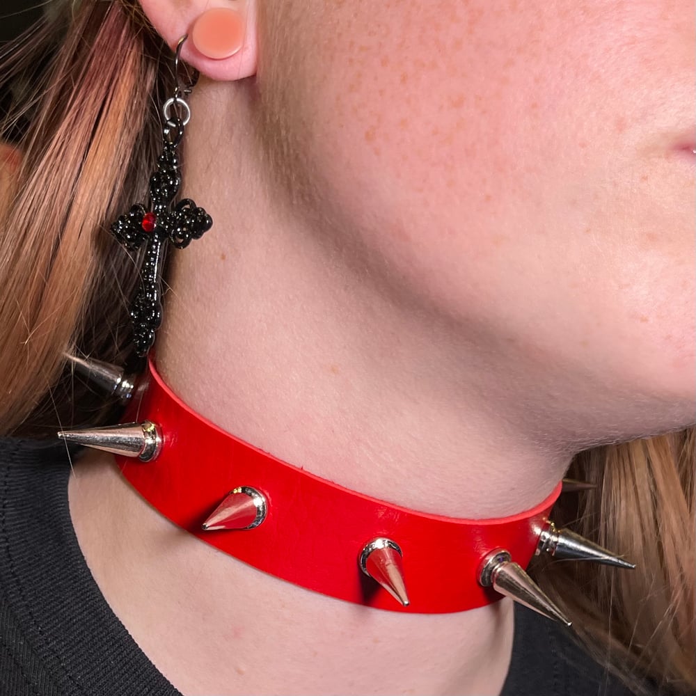 Silver Spiked Choker