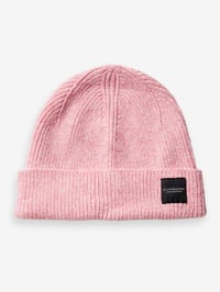 SCOTCH AND SODA RIBBED BEANIE IN DK PINK