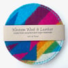 Wool & Leather Coasters - Pink/Blue/Green