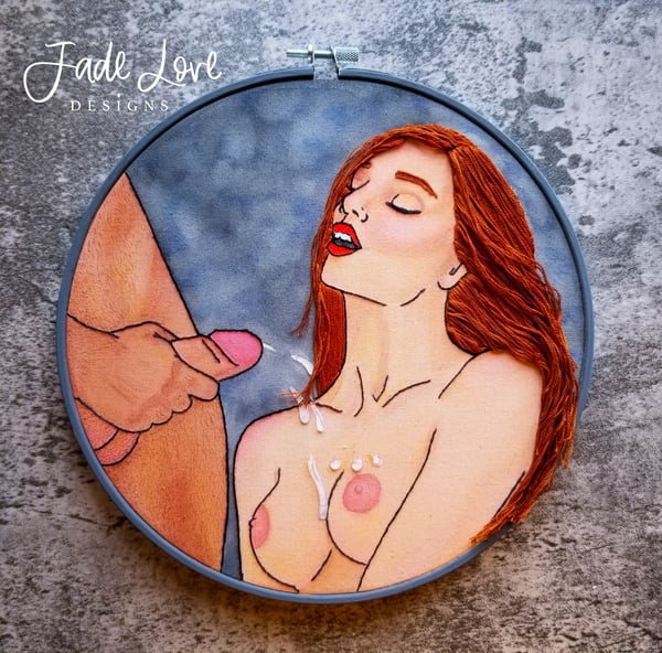 Image of "Finishing School" Erotic Embroidery/3-D Multimedia Art