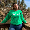 SALT Unisex Fleece Crew Neck - Rich Green/Blush Pink