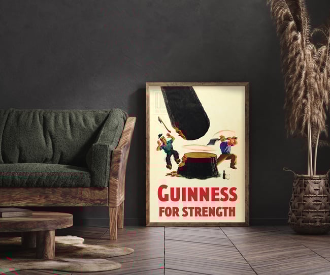 Guinness for Strength (Axe) | John Gilroy | 1937 | Vintage Ads | Wall Art Print | Vintage Poster