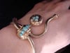 Victorian 15ct 15k turquoise snake bracelet hair mourning locket momento 24.8g