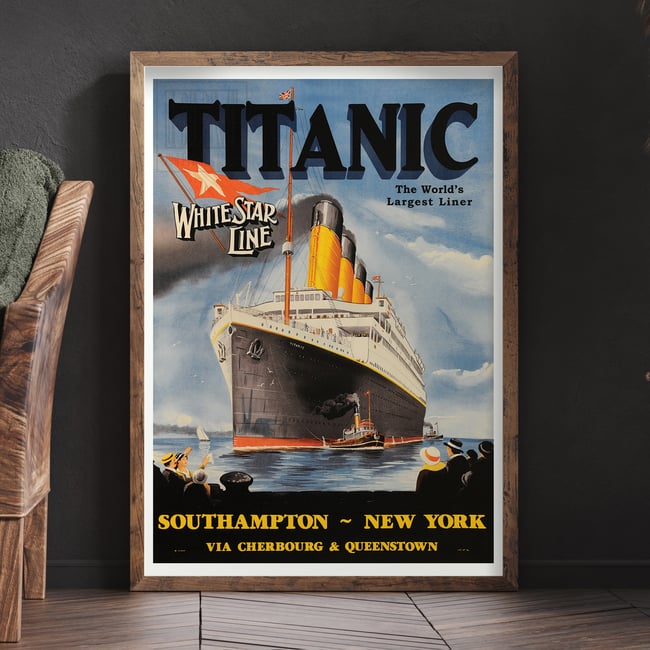 Titanic | P.C. Fussey | 1912 | Wall Art Print | Home Decor | Vintage Travel Poster