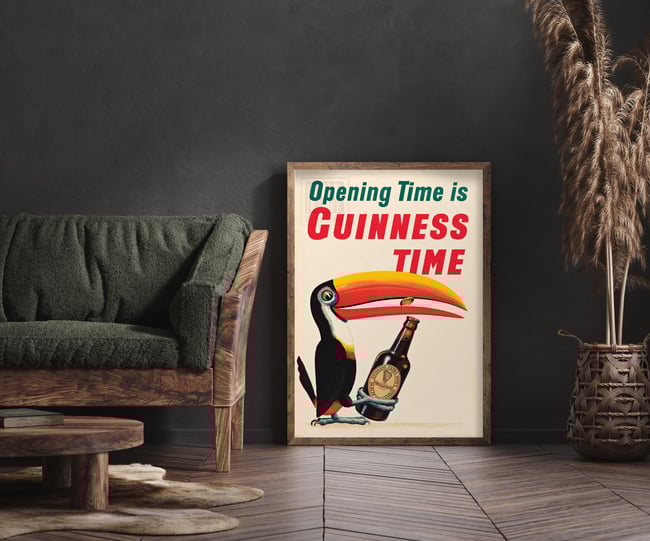  Opening Time is Guinness Time | John Gilroy | 1953 | Vintage Ads | Wall Art Print | Vintage Poster