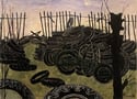 Gillian Potter (fl.1950s–1960s) Modern British Artist 'Tyre Yard'