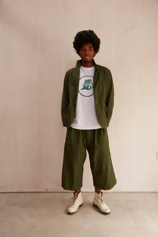 Image of ORBAL WIDE TROUSER COTTON in Olive