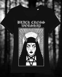 Image 1 of BLACK CROSS WORSHIP THE STARK KVINNA WOMENS FIT T-SHIRT
