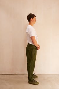 Image 2 of TAPER TROUSER COTTON in Olive £260.00 