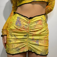 Image 2 of Mesh Drawstring Mini Skirt
