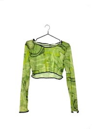 Image 3 of Mesh Cropped Long Sleeve Top
