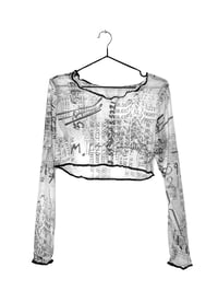 Image 4 of Mesh Cropped Long Sleeve Top