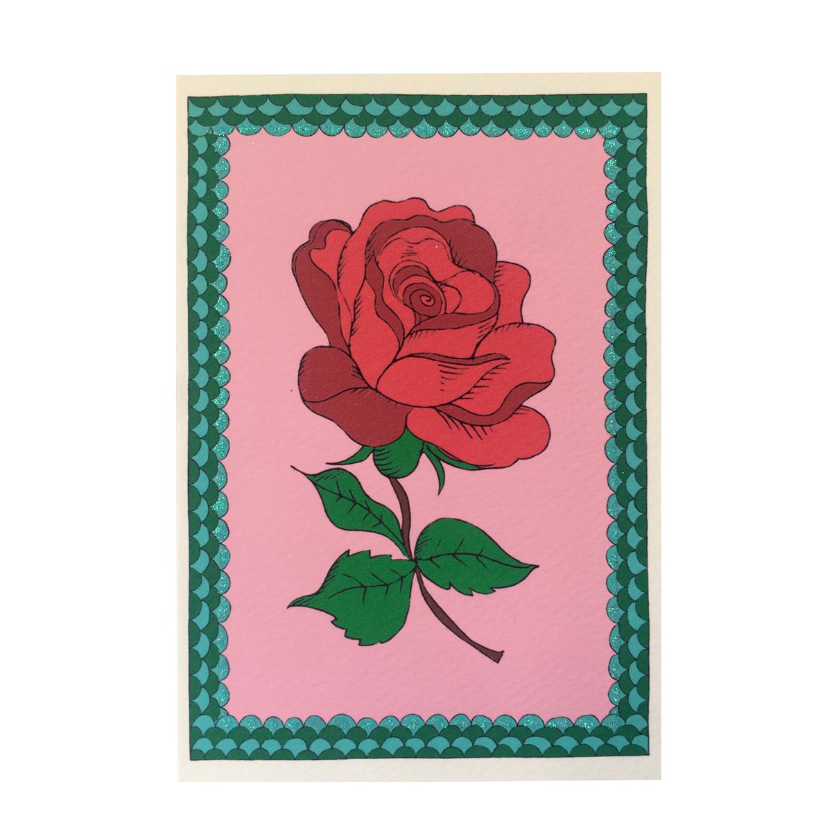 Rose Flower Frame Card