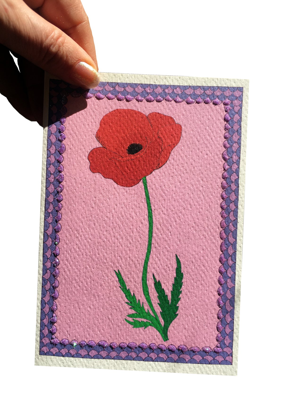 Poppy Flower Frame Card 