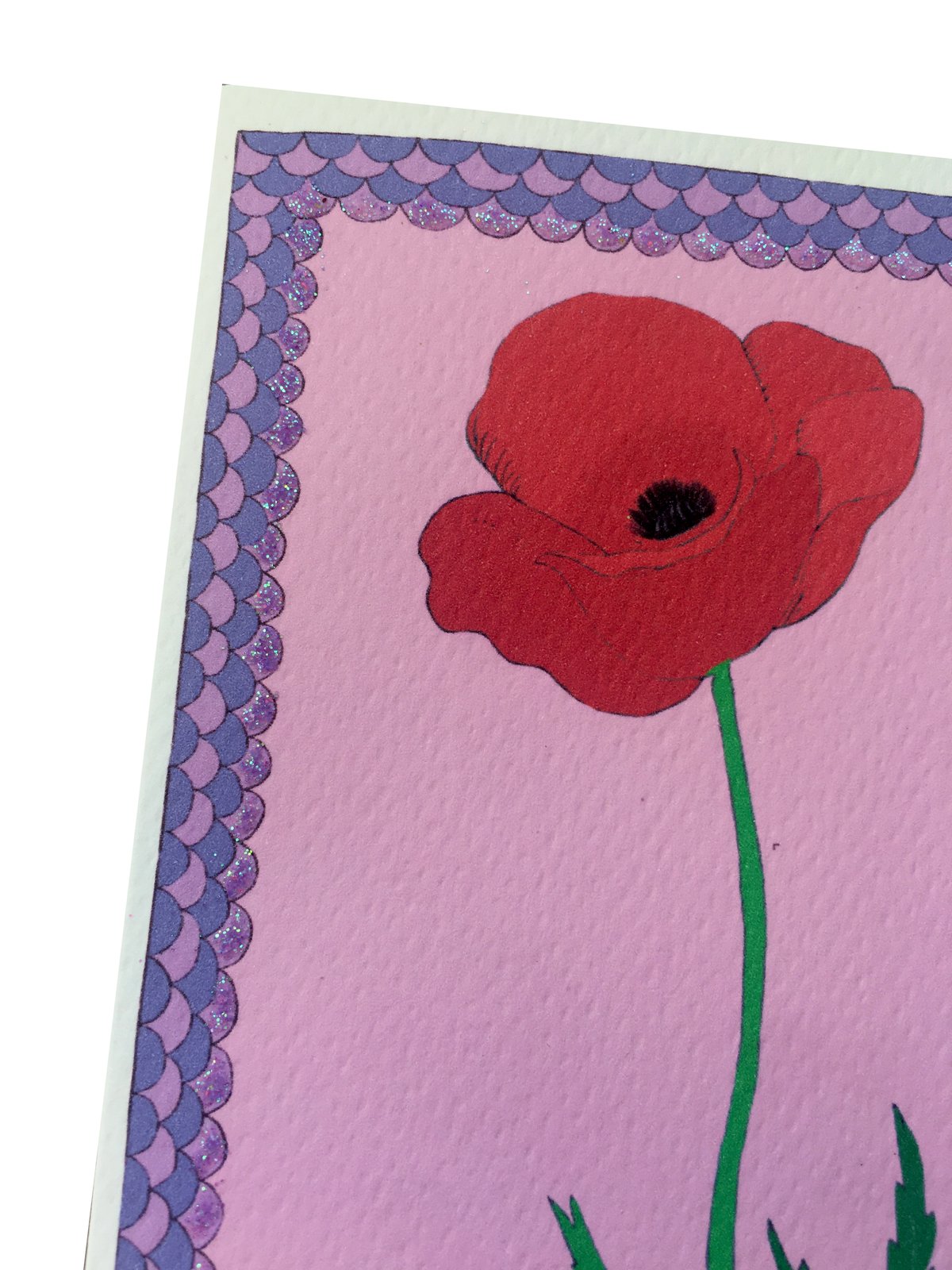 Poppy Flower Frame Card 