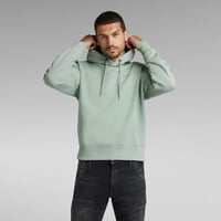 Image 2 of SLEEVE GRAPHICS LOOSE HOODED SWEATER IN ICEBERG GREEN 