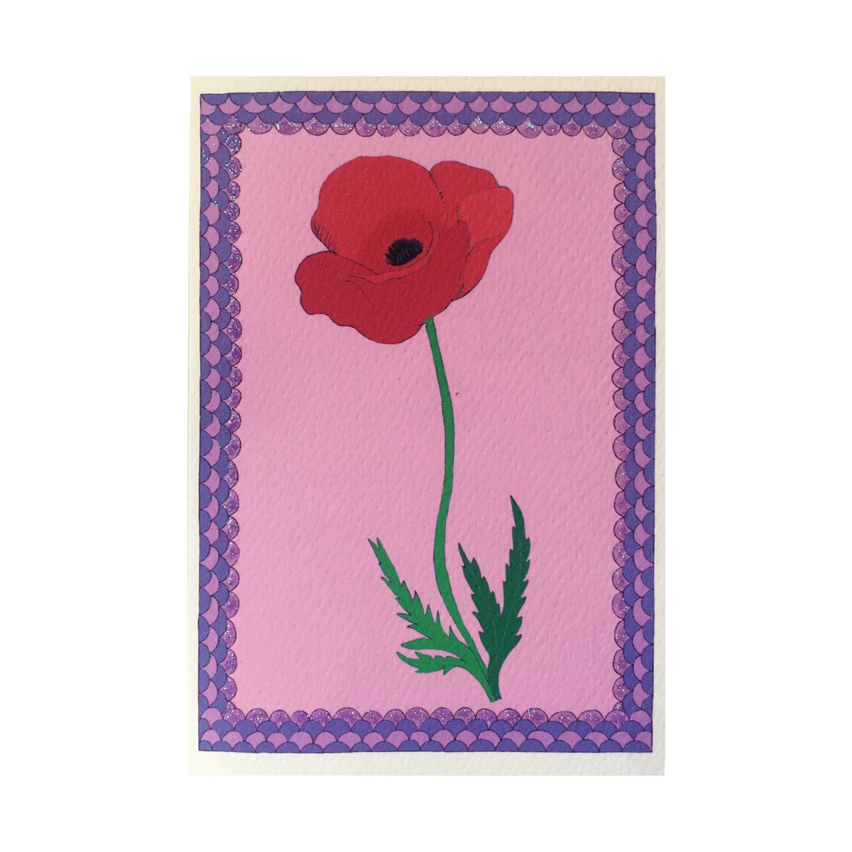 Poppy Flower Frame Card 