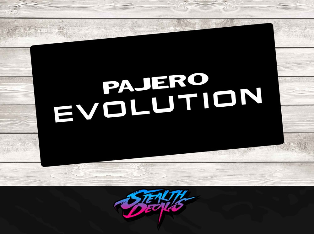 Image of Pajero Evolution Brochure Vanity Plates x2