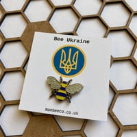 Image 1 of UKRAINE BEE PIN BADGE - CHARITY LIMITED EDITION 