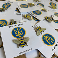 Image 3 of UKRAINE BEE PIN BADGE - CHARITY LIMITED EDITION 