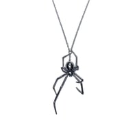 Image 1 of Black Veil + AO Spider necklace in sterling silver or 10k gold