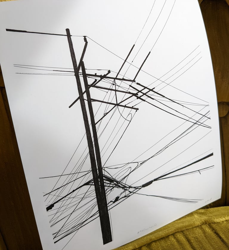 Power Lines Drawing #52 (Hamtramck) - giclée print Image 4