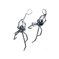 Image 2 of Black Veil + AO Spider earrings in sterling silver or 10k gold