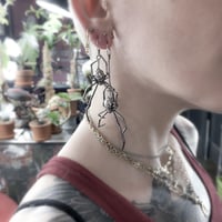 Image 4 of Black Veil + AO Spider earrings in sterling silver or 10k gold