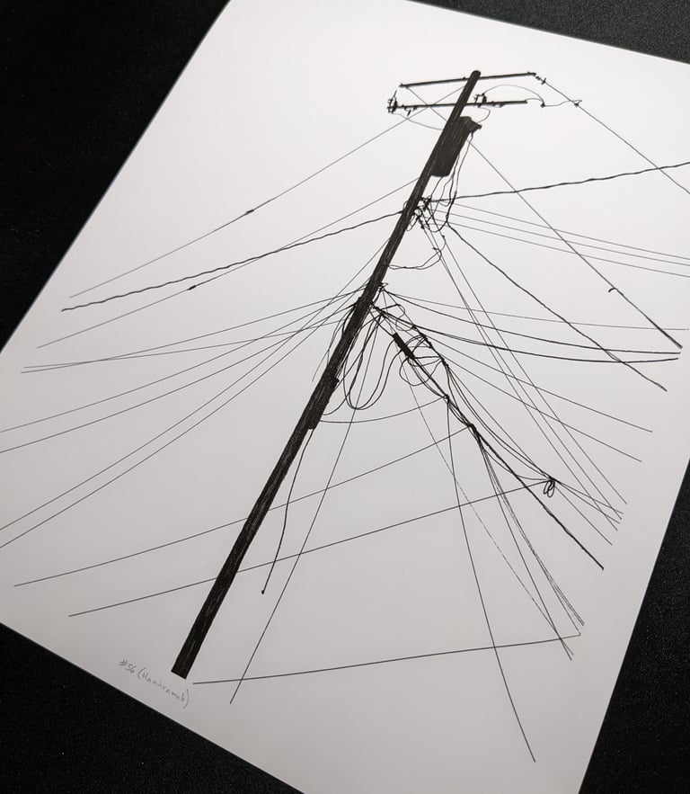 Power Lines Drawing #56 (Hamtramck) - giclée print Image 3