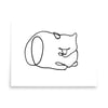 One Line Cat Loaf Art Print