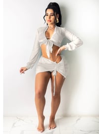 Image 4 of Two Piece Mesh Coverup