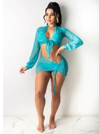 Image 1 of Two Piece Mesh Coverup