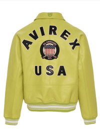 Image 1 of AVIREX USA LIMEADE ICON LEATHER JACKET