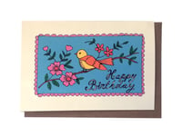 Image 1 of Frilly Bird Birthday Card 