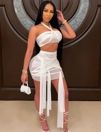 Image 4 of Sheer Crop Skirt Set