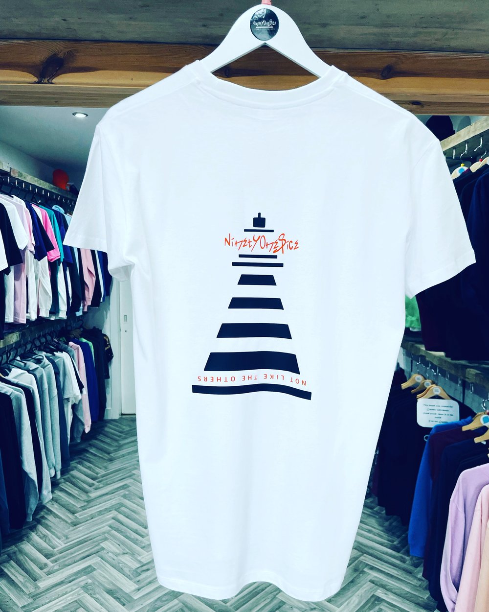 Image of White/Orange Lighthouse Tee