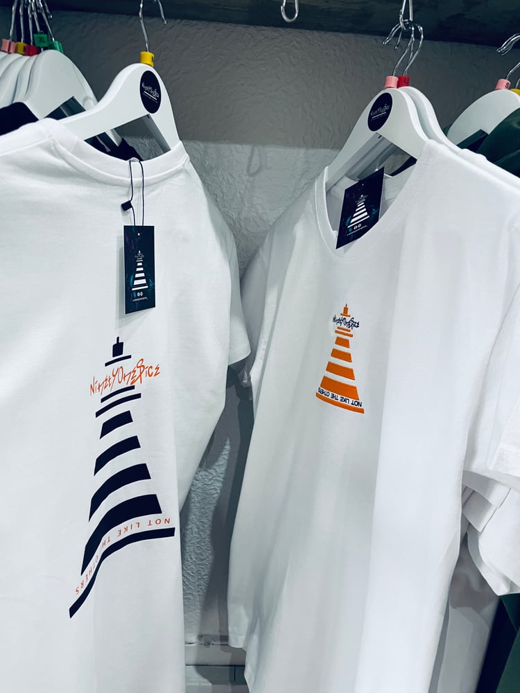 Image of White/Orange Lighthouse Tee