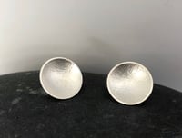 Image 2 of Round Silver Post Earrings