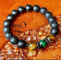 Black Onyx w/Brown & Green Tiger’s Eye