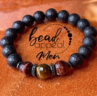 Black Onyx w/Brown & Red Tiger’s Eye