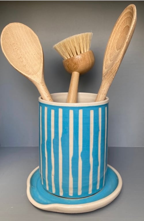 Image of Turquoise Ceramic Spoon rest