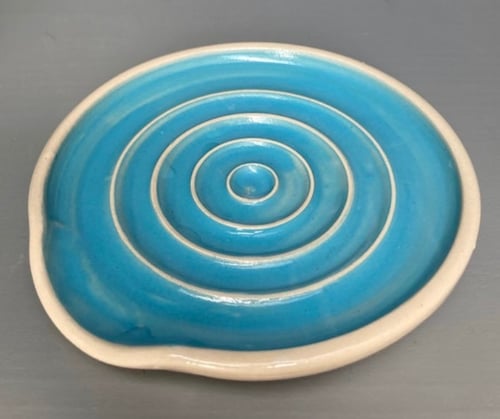 Image of Turquoise Ceramic Spoon rest