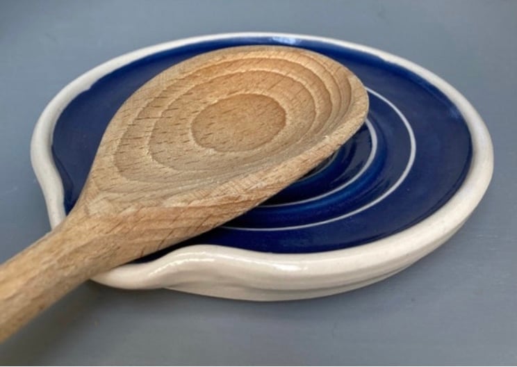 Image of Blue Ceramic Spoon rest