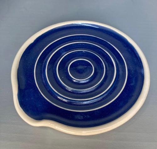 Image of Blue Ceramic Spoon rest